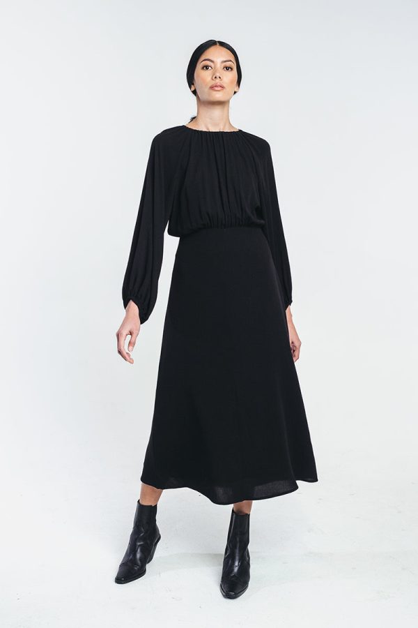 HUURRE midi dress in black For Cheap