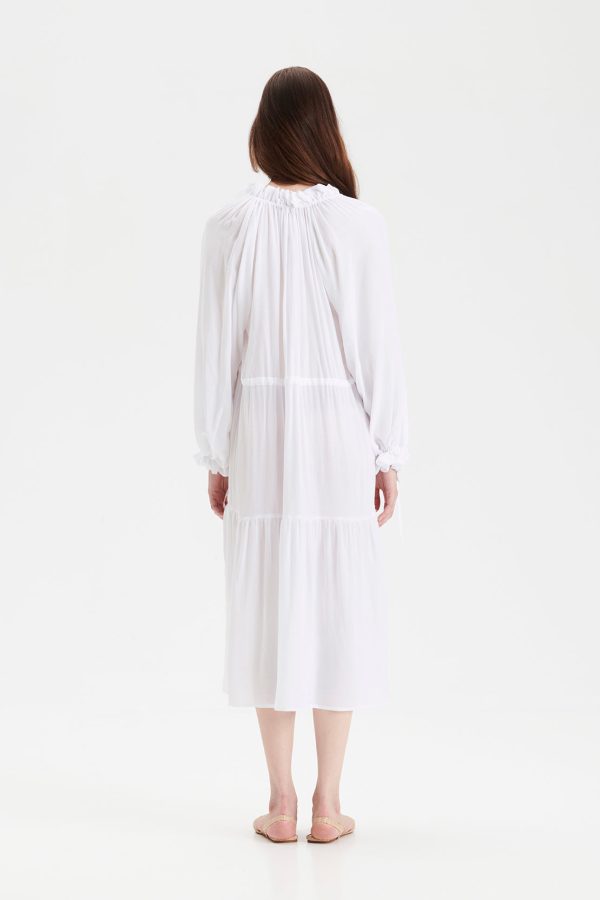 TUNDRA midi dress in white on Sale