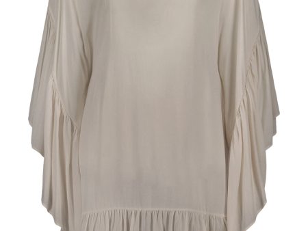 USVA frill kaftan dress in sand on Sale