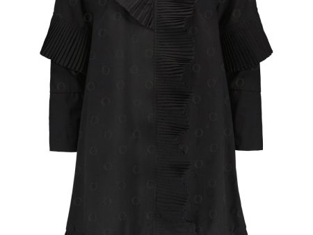 Hálo O-logo pleated devoré dress in black - UNIQUE PIECE Online Hot Sale