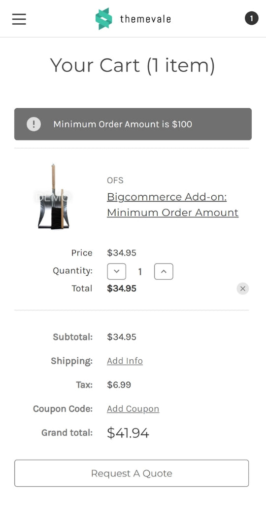 BigCommerce Add-on: Minimum Order Amount for Checkout Online now