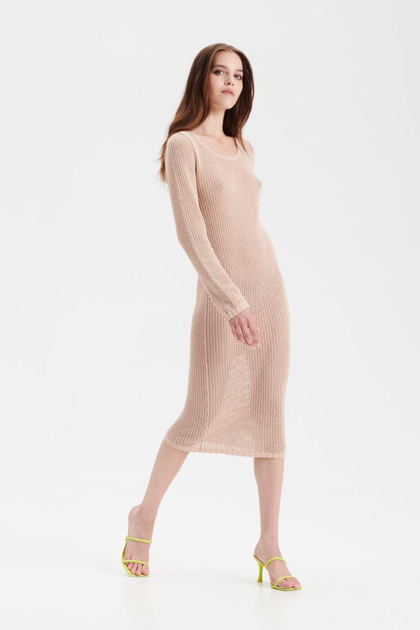 KAJO knitted mesh dress in powder - UNIQUE PIECE Hot on Sale