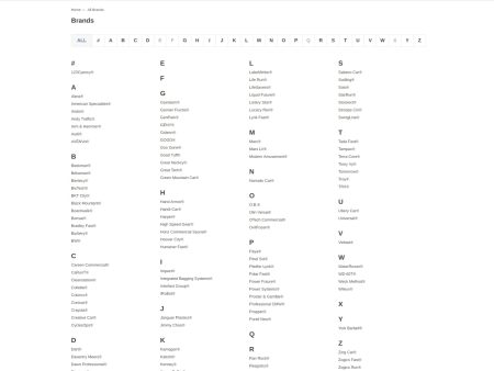 BigCommerce Add-on: Custom Brands Page Layout by using Alphabet Sale