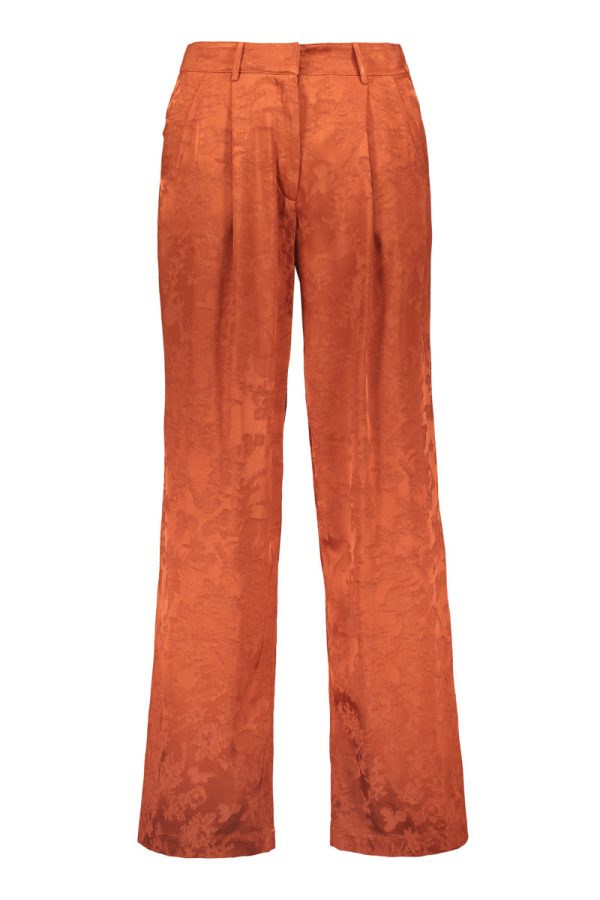 RUSKA wide pleat pants in copper Hot on Sale