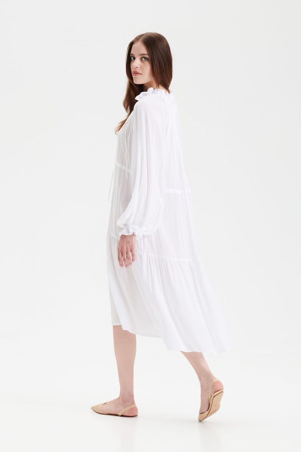 TUNDRA midi dress in white on Sale