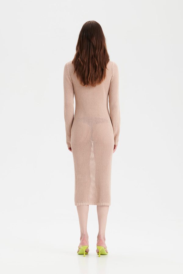 KAJO knitted mesh dress in powder - UNIQUE PIECE Hot on Sale