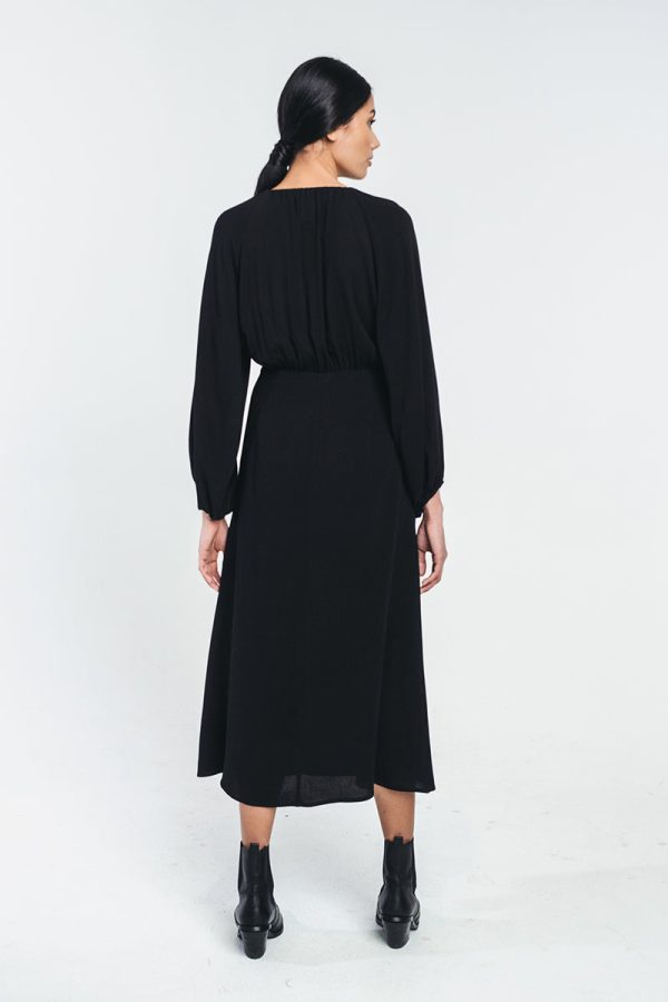 HUURRE midi dress in black For Cheap