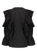 Hálo O-logo pleated devoré blouse in black Online