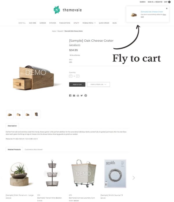 BigCommerce Add-on: Ajax Add to Cart with Fly Effect Fashion