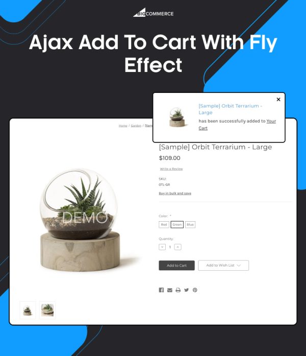 BigCommerce Add-on: Ajax Add to Cart with Fly Effect Fashion