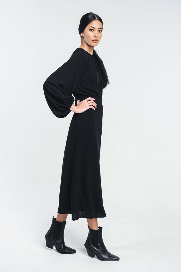 HUURRE midi dress in black For Cheap