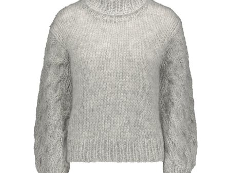 KAARNA handknitted turtleneck in light grey Online now