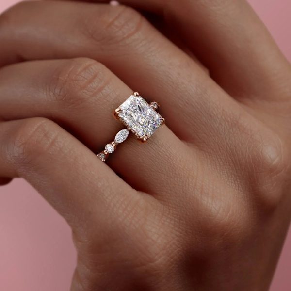 The Lindsey Set With A 4.5 Carat Radiant Moissanite Online now