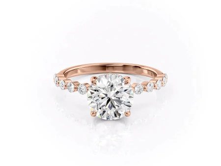 The Khloe Set With A 4 Carat Round Moissanite Online Sale