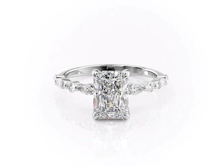 The Lindsey Set With A 5 Carat Radiant Moissanite For Sale