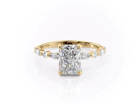 The Lindsey Set With A 3.5 Carat Radiant Moissanite on Sale