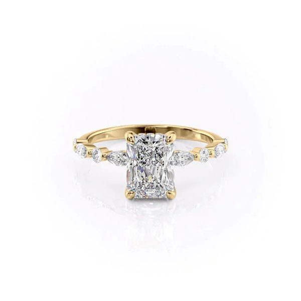 The Lindsey Set With A 3.5 Carat Radiant Moissanite on Sale