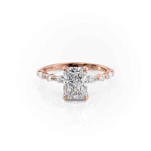 The Lindsey Set With A 4.5 Carat Radiant Moissanite Online now